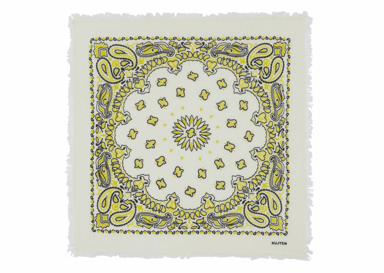 kujten small cashmere bicolor bandana hachi yellow black