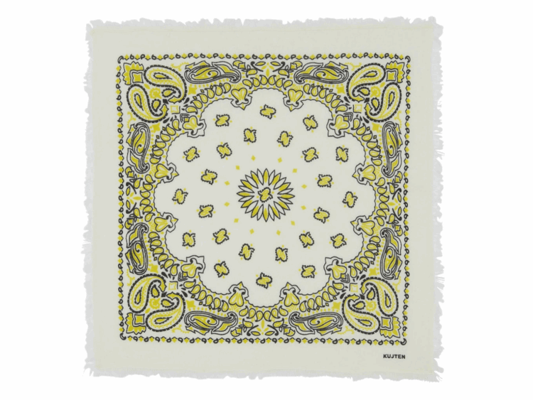 kujten small cashmere bicolor bandana hachi yellow black