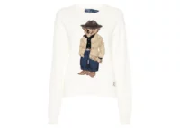 Polo Ralph Lauren Polo Bear Intarsia Knit Jumper White Multicolour