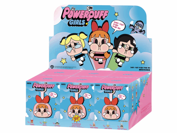pop mart crybaby x powerpuff girls series vinyl face plush sealed case (6 blind boxes)