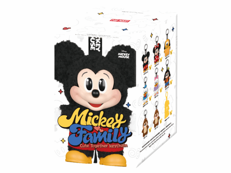 pop mart disney mickey family together series plush keychain single blind box