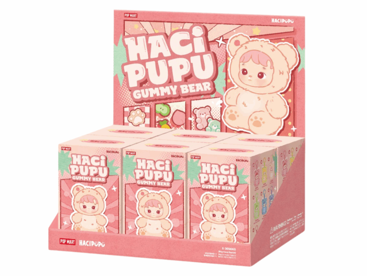 pop mart hacipupu gummy bear series vinyl plush pendant sealed case (6 blind box)