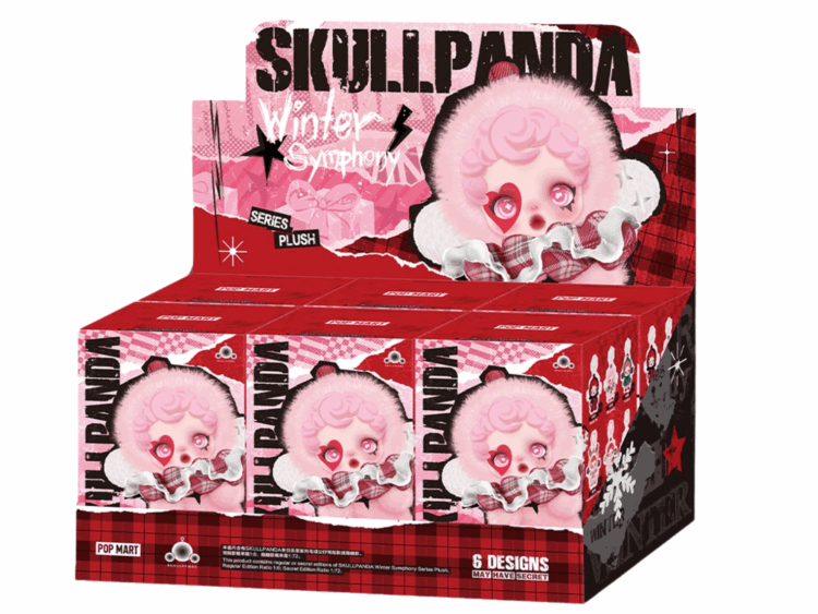 pop mart skullpanda winter symphony series vinyl face plush pendant sealed case (6 blind box)