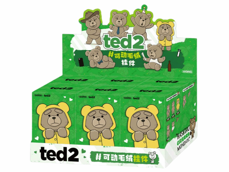 pop mart ted2 teddy bear action plush pendant series sealed case (6 blind box)