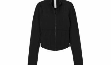 Alo Yoga Airbrush Ribbed Corset Jacket Black