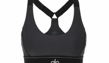 Alo Yoga Airlift Suit Up Sports Bra Anthracite Black