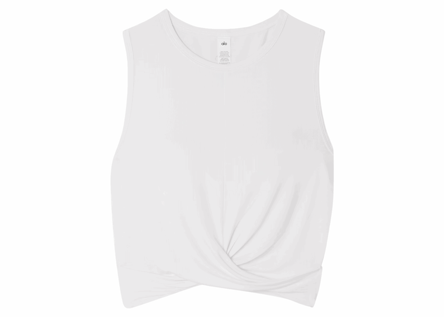 alo yoga cover cropped draped jersey tank white