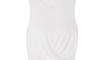 Alo Yoga Cover Cropped Draped Jersey Tank White