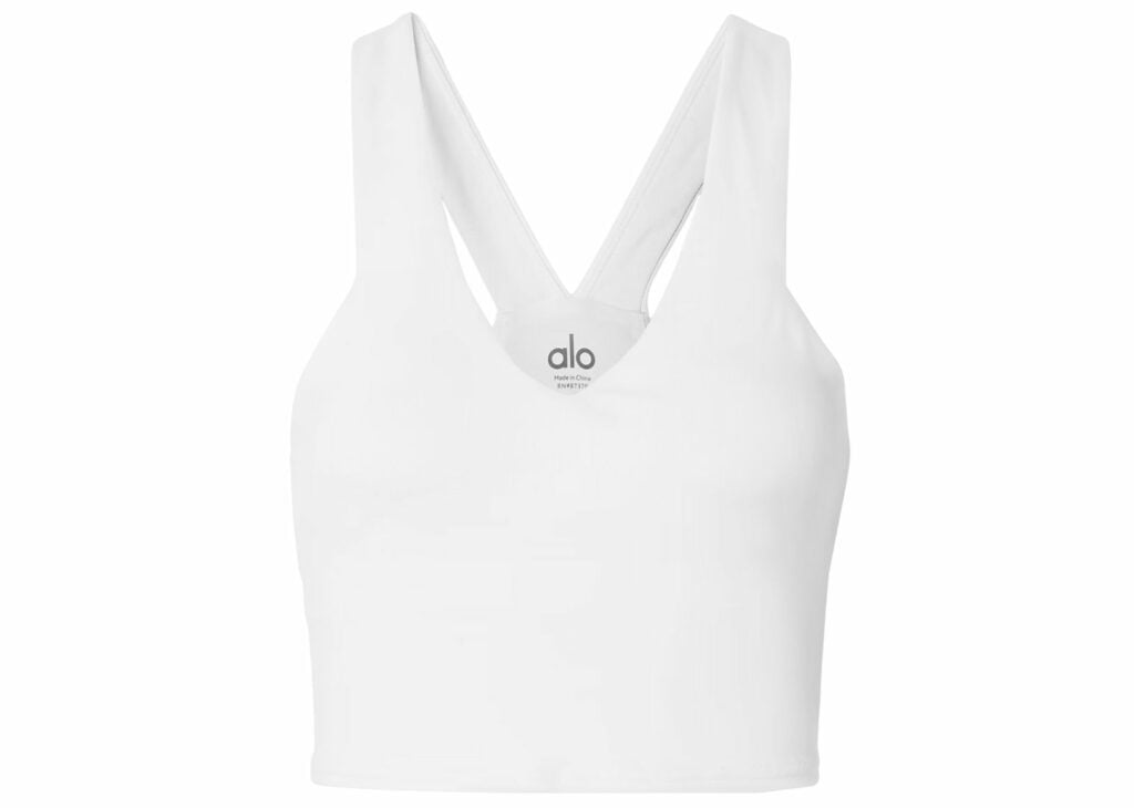 ヨガ・ピラティス Alo Yoga Airbrush Real Bra XS Alo Yoga Real Airbrush Sports Bra White - W9277R‑WHITE | Sneaker Baker