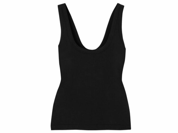 alo yoga seamless cotton blend tank top black