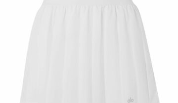 Alo Yoga Varsity Pleated Tennis Skirt White