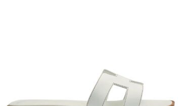 Hermes Oran Sandal Blanc Box Calfskin Leather