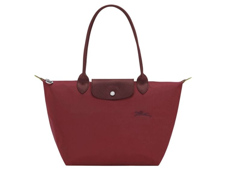 longchamp le pliage green medium tote bag pomegranate