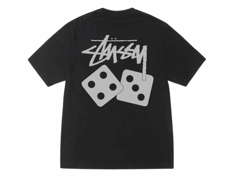 stussy dice tee pigment dyed black