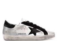 Golden Goose Super-Star Leather Metallic Silver Black Star (W)