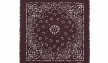 Kujten Large Cashmere Bandana Hachiko Burgundy