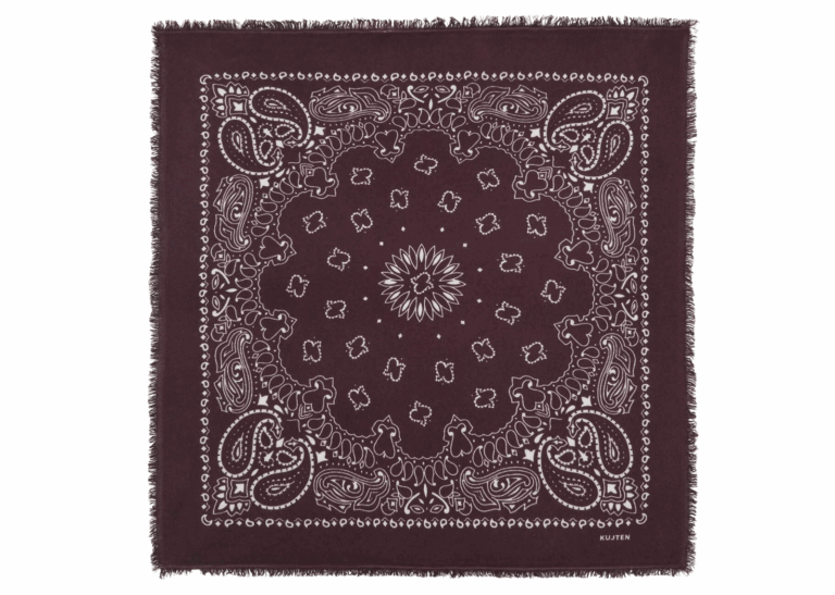Kujten Large Cashmere Bandana Hachiko Burgundy