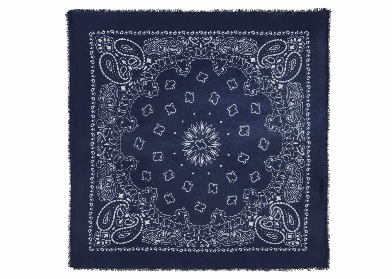 kujten large cashmere bandana hachiko dark navy blue