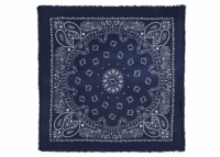 kujten large cashmere bandana hachiko dark navy blue