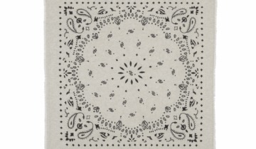 Kujten Large Cashmere Bandana Hachiko Oats White