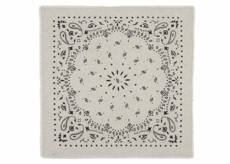 Kujten Large Cashmere Bandana Hachiko Oats White