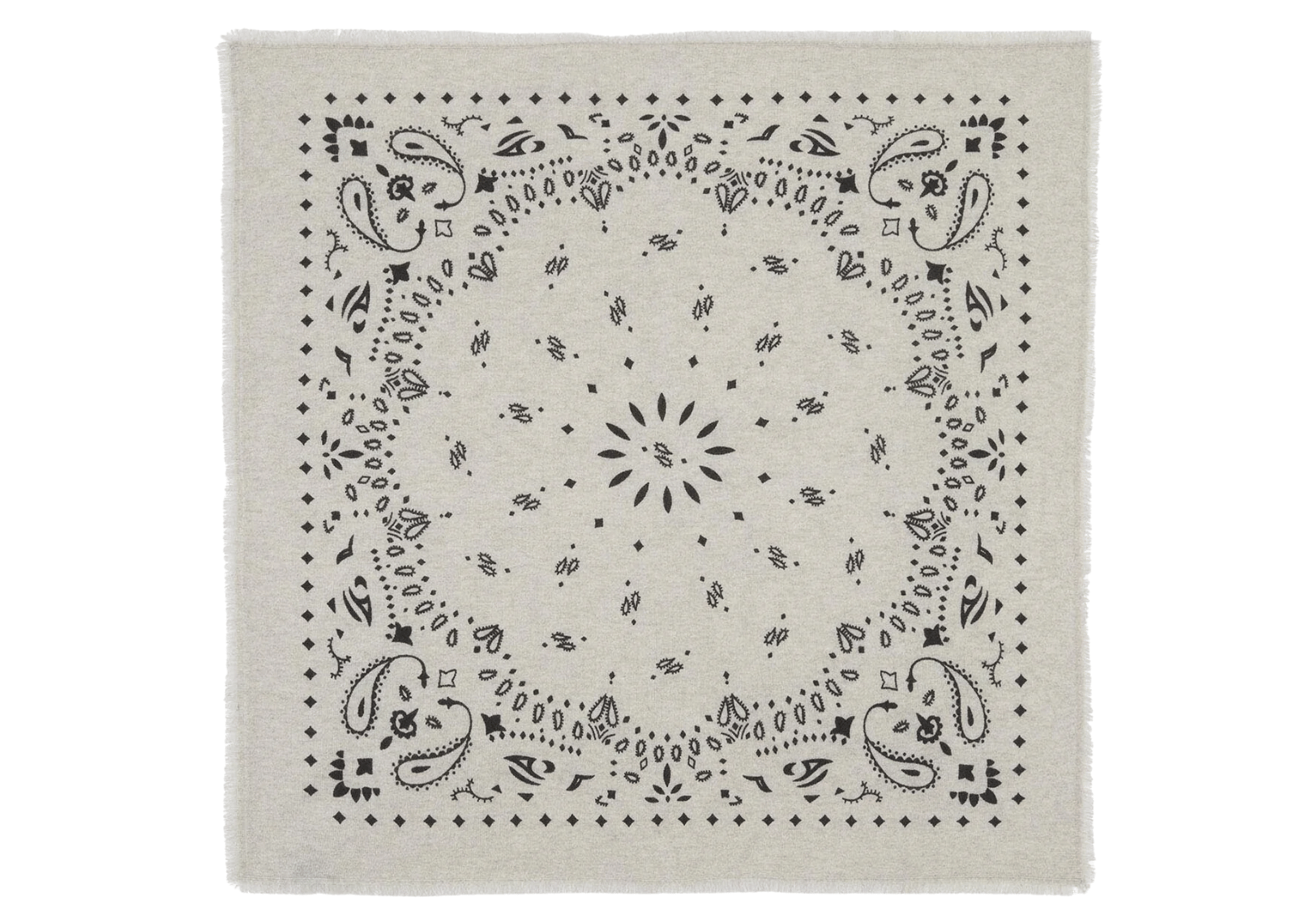 Kujten Large Cashmere Bandana Hachiko Oats White