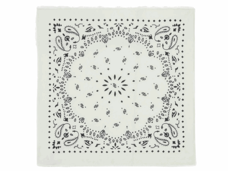 kujten large cashmere bandana hachiko white