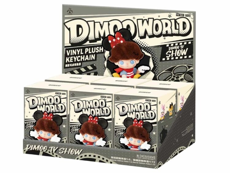 pop mart dimoo world x disney series vinyl plush keychain sealed case (6 blind box)
