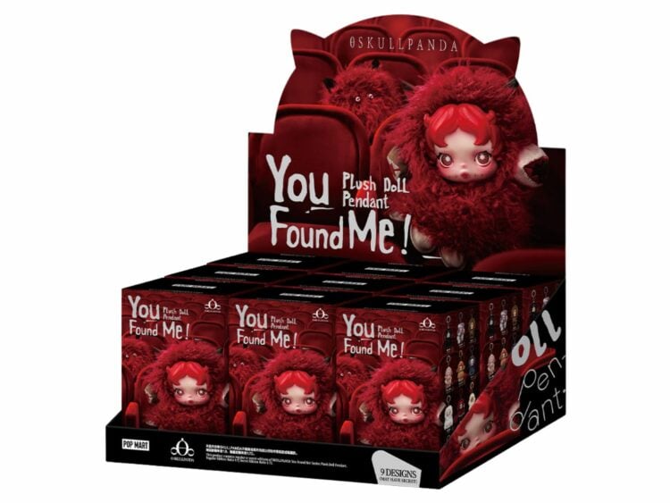 pop mart skullpanda you found me! series plush doll pendant sealed case (9 blind boxes)