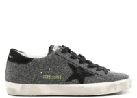 Golden Goose Super-Star Black Swarovski Crystal Black Suede Star Heel (W)