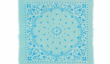 Kujten Large Cashmere Bandana Hachiko Bico Blue Green