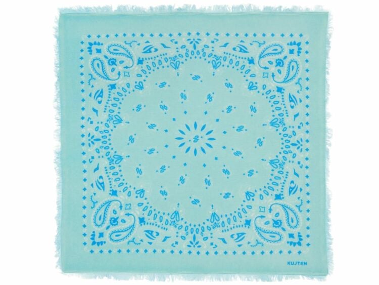 kujten large cashmere bandana hachiko bico blue green