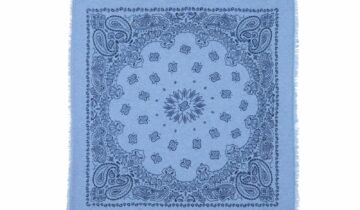 Kujten Large Cashmere Bandana Hachiko Bico Blue Jeans