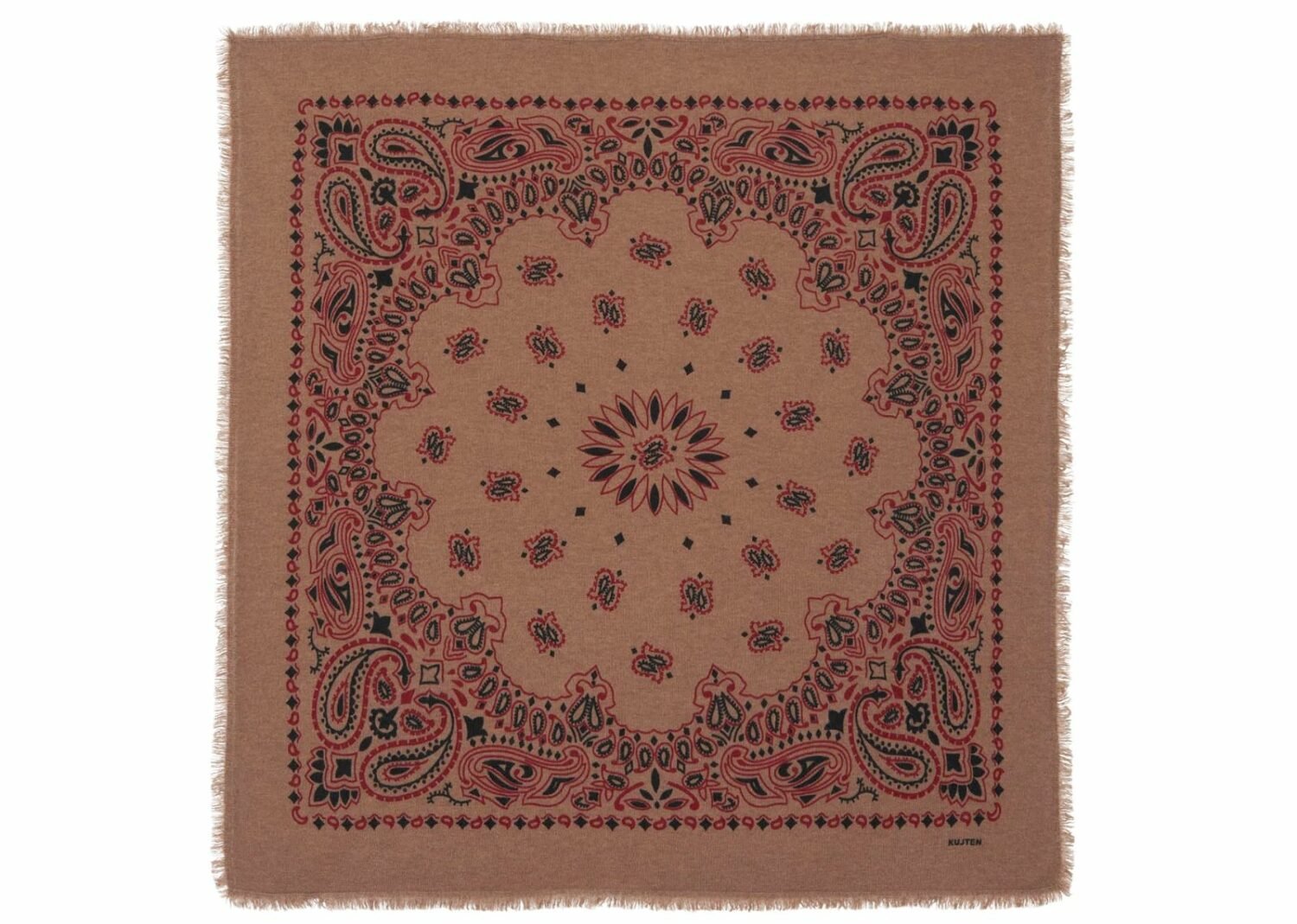 kujten large cashmere bandana hachiko bico camel red