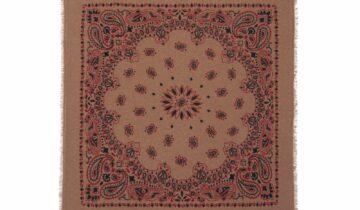 Kujten Large Cashmere Bandana Hachiko Bico Camel Red