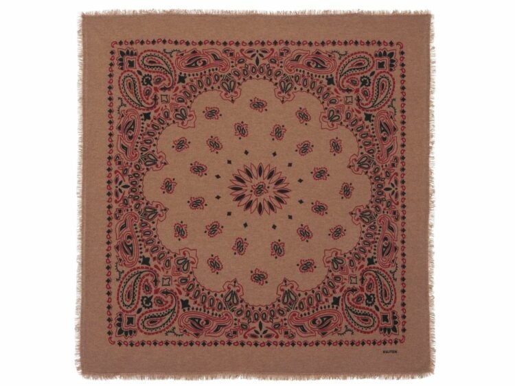 kujten large cashmere bandana hachiko bico camel red