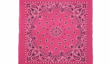 Kujten Large Cashmere Bandana Hachiko Bico Fluorescent Pink