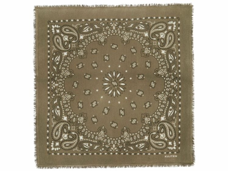 kujten large cashmere bandana hachiko bico marl khaki