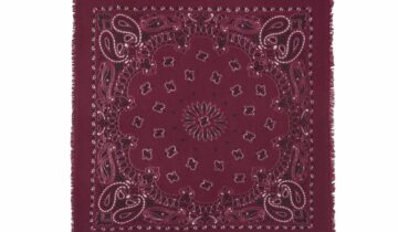 Kujten Large Cashmere Bandana Hachiko Bico Marl Wine Red