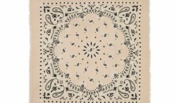 Kujten Large Cashmere Bandana Hachiko Bico Organic White