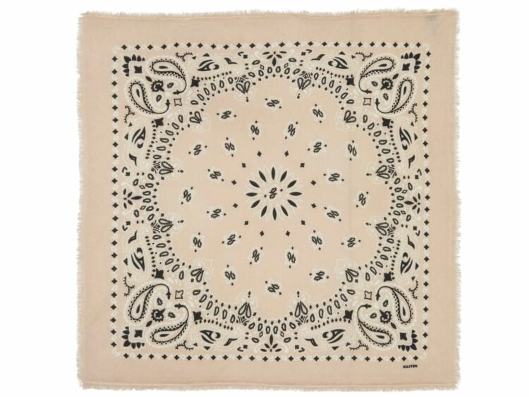 kujten large cashmere bandana hachiko bico organic white