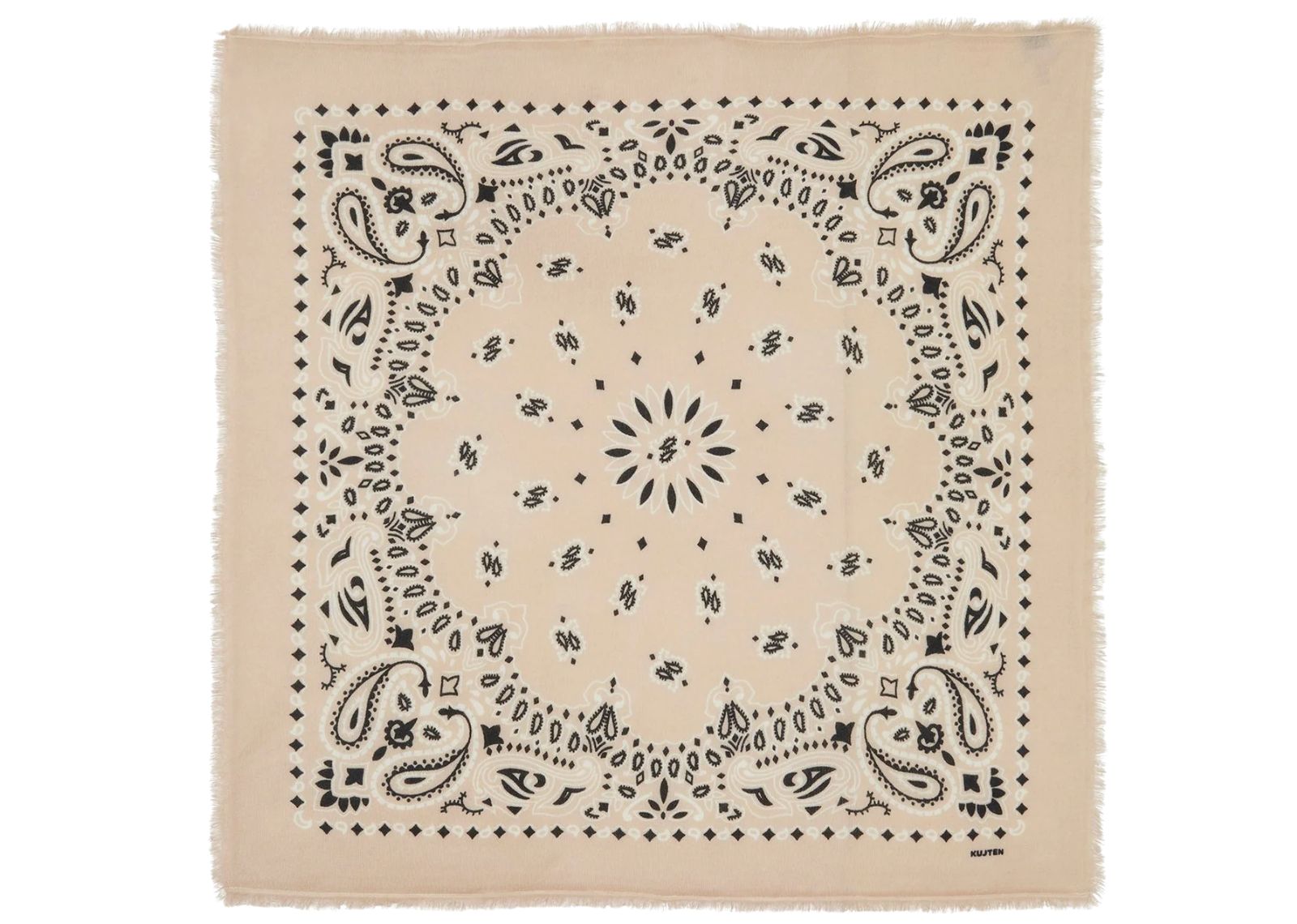 kujten large cashmere bandana hachiko bico organic white