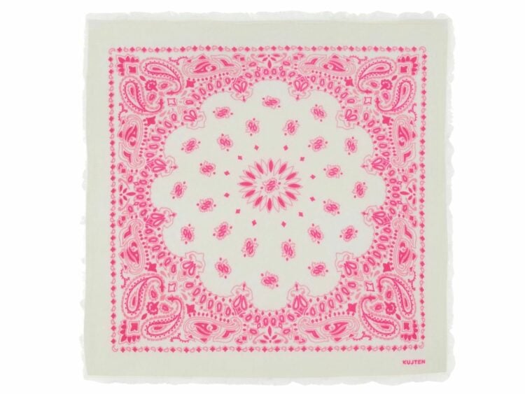 kujten large cashmere bandana hachiko bico rose white
