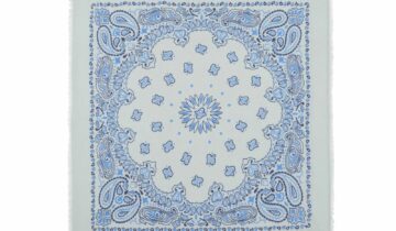 Kujten Large Cashmere Bandana Hachiko Bico Silver Blue