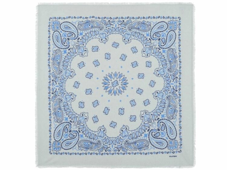 kujten large cashmere bandana hachiko bico silver blue
