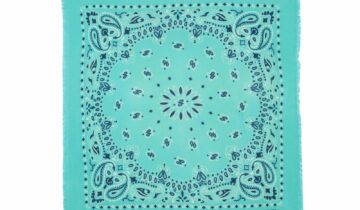 Kujten Large Cashmere Bandana Hachiko Bico Turquoise Green