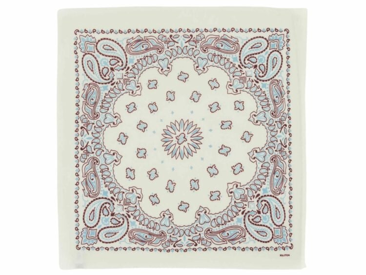 kujten large cashmere bandana hachiko bico white burgundy sienna