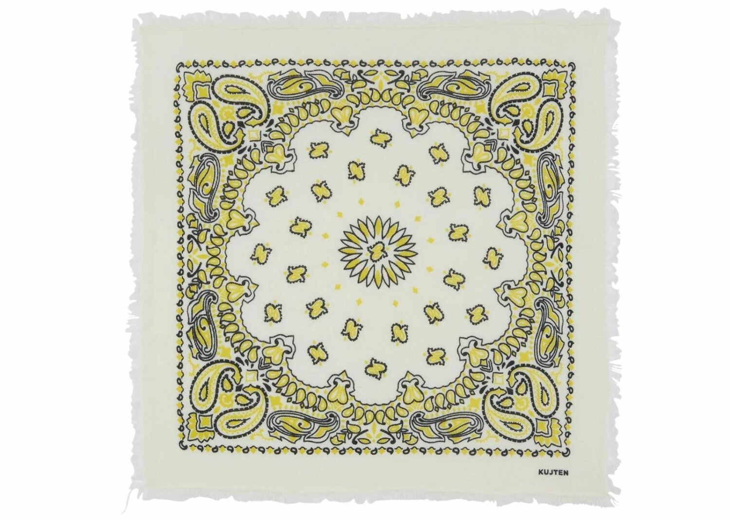 kujten large cashmere bandana hachiko bico yellow black