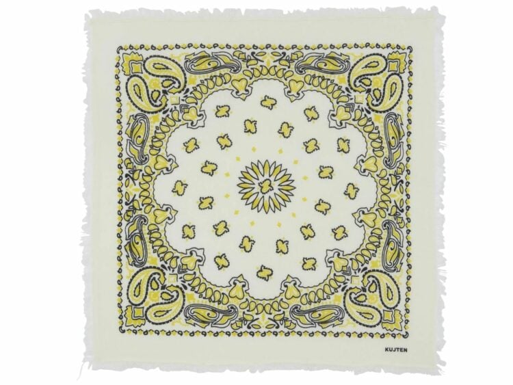 kujten large cashmere bandana hachiko bico yellow black