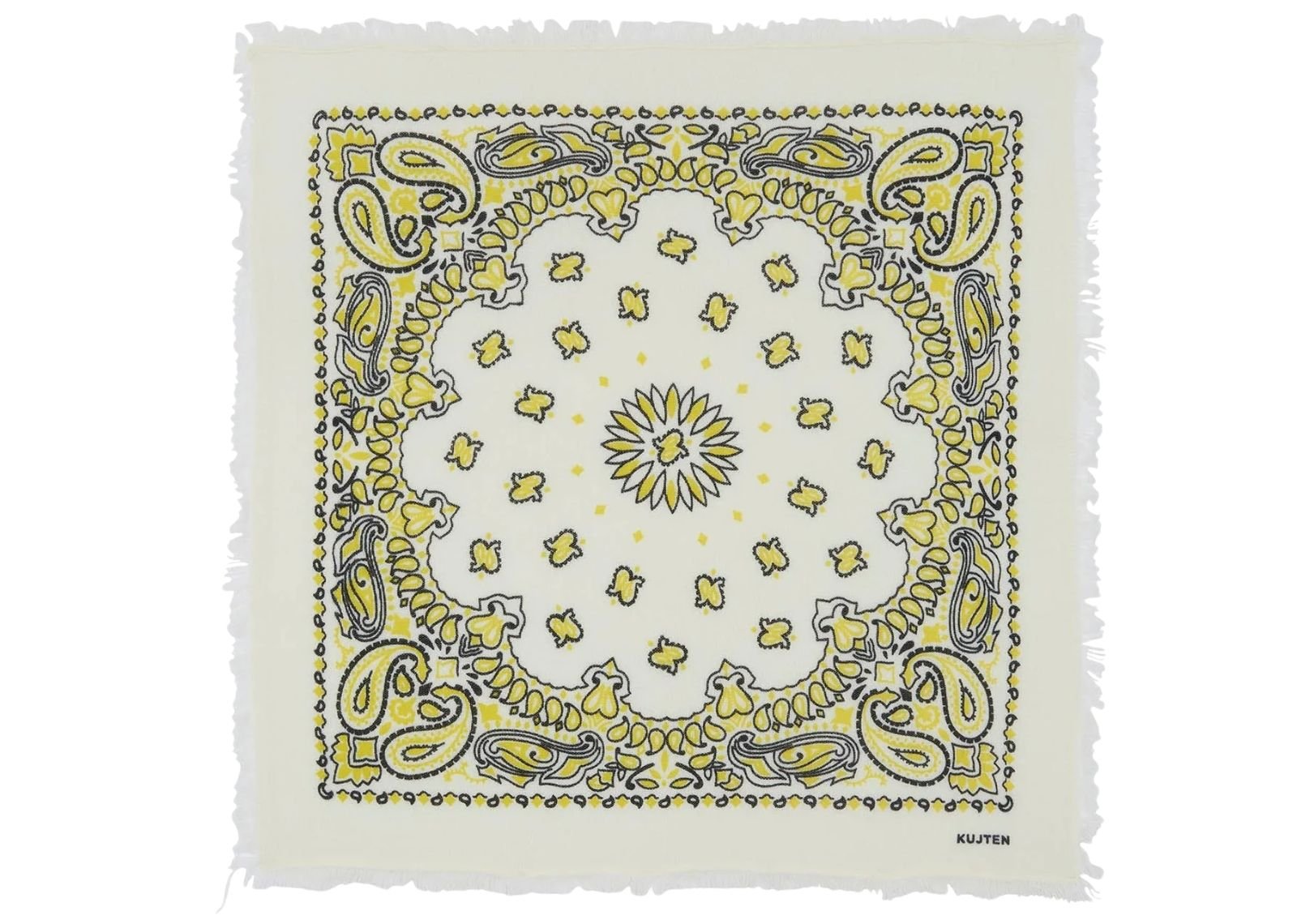 kujten large cashmere bandana hachiko bico yellow black